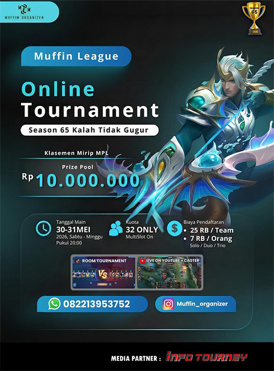 turnamen ml mlbb mole mobile legends mei 2026 muffin season 65 3 poster