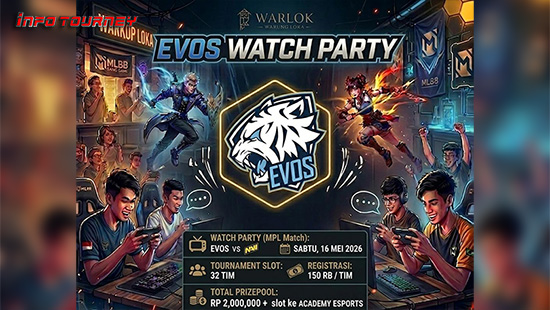 turnamen ml mlbb mole mobile legends mei 2026 warung loka x evos watch party logo