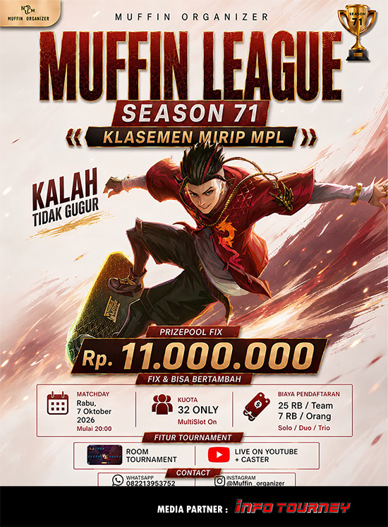 turnamen ml mlbb mole mobile legends oktober 2026 muffin season 71 16 poster