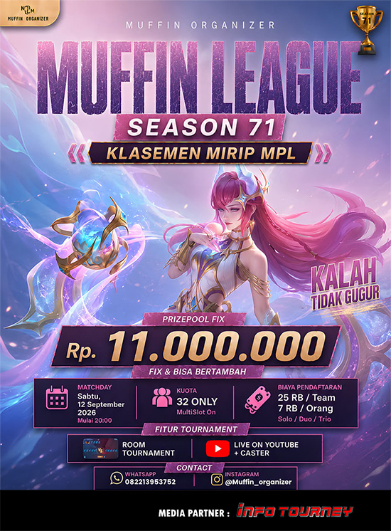 turnamen ml mlbb mole mobile legends september 2026 muffin season 71 9 poster