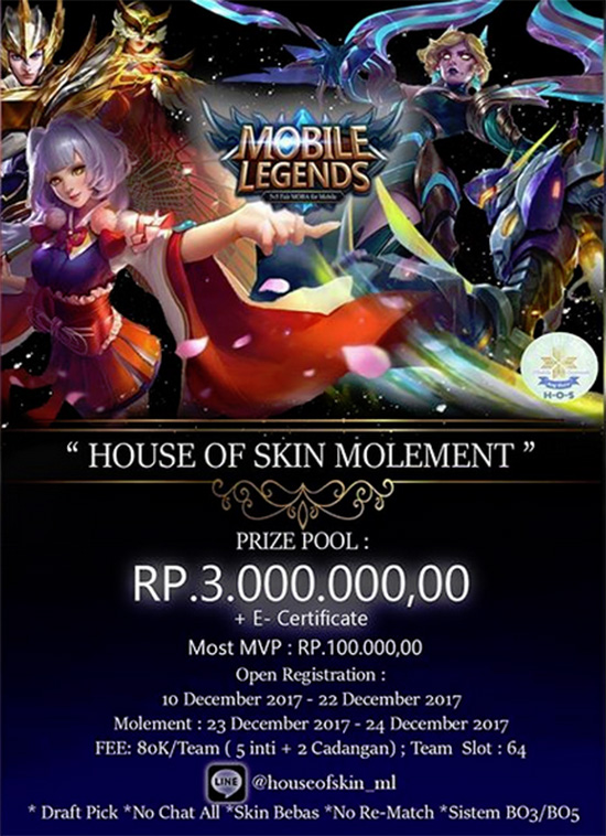 turnamen mobile legends house of skin molement desember 2017 poster