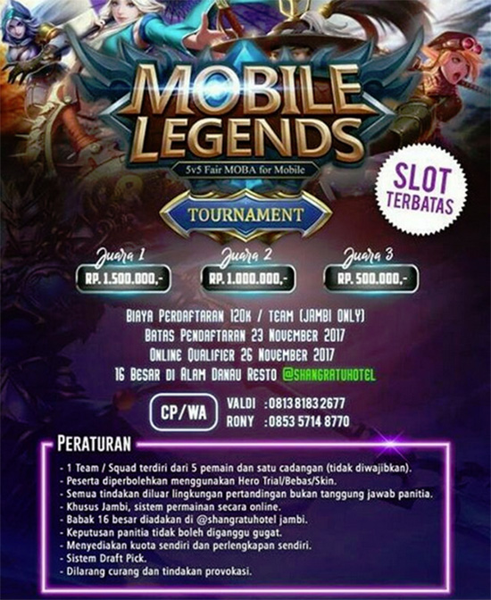 turnamen mobile legends jambi november 2017 poster