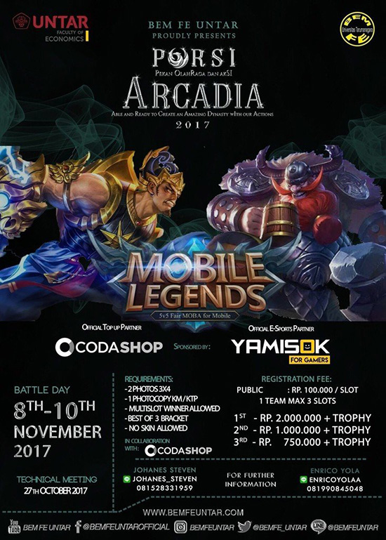 turnamen mobile legends porsi arcadia november 2017 poster