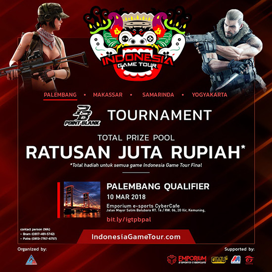turnamen pb pointblank indonesia game tour palembang qualifier maret 2018 poster