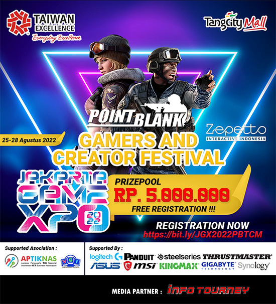 turnamen pb point blank agustus 2022 jakarta game expo cup 2022 poster