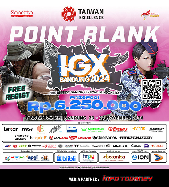 turnamen pb point blank november 2024 igx bandung 2024 poster