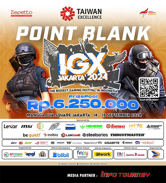 turnamen pb point blank september 2024 igx jakarta 2024 poster