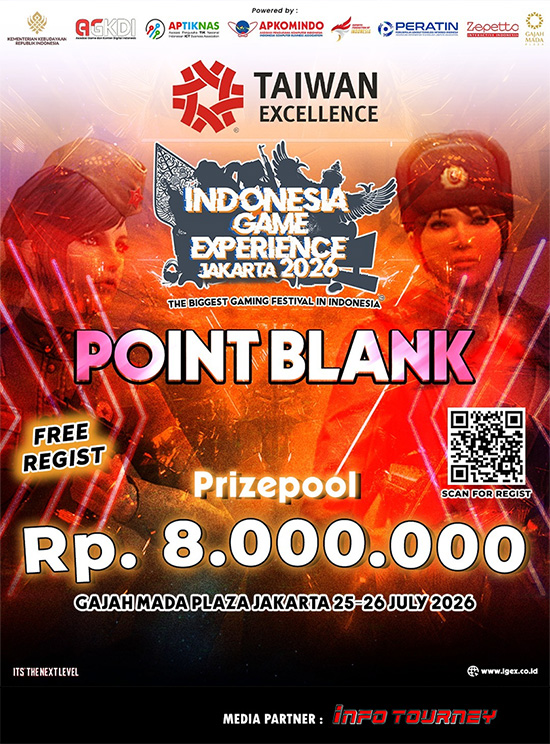 turnamen pb point blank juli 2026 igex jakarta 2026 poster