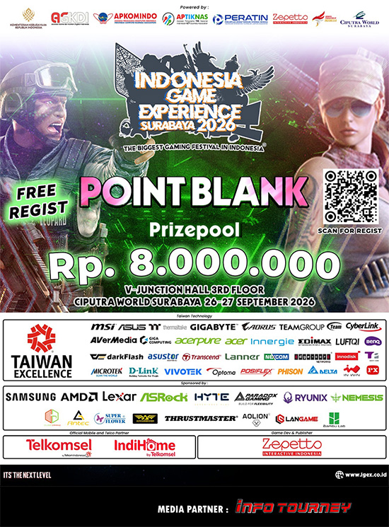 turnamen pb point blank september 2026 igex surabaya 2026 poster