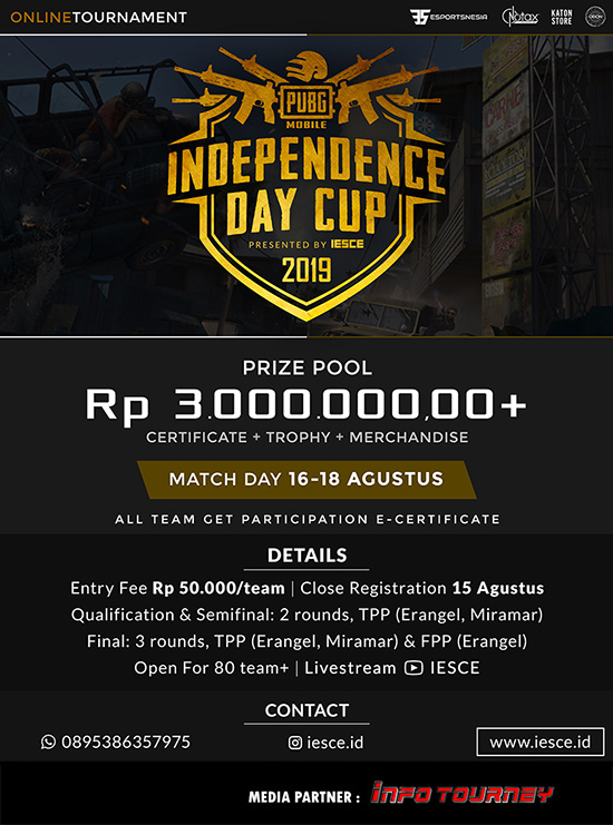 turnamen pubgm pubgmobile agustus 2019 independence day cup 2019 poster