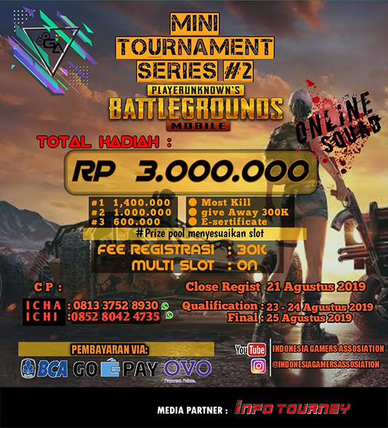 turnamen pubgm pubgmobile agustus 2019 indonesia gamers association s2 poster