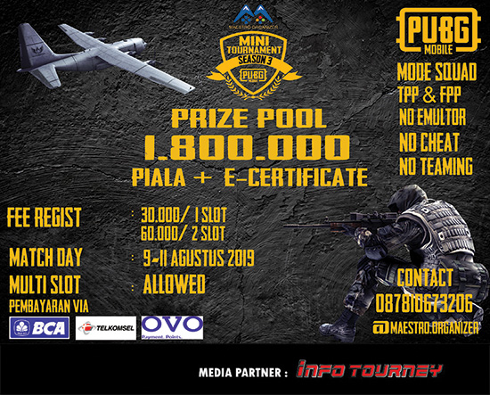 turnamen pubgm pubgmobile agustus 2019 maestro organizer season 3 poster