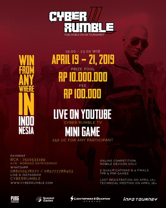 turnamen pubgm pubgmobile cyber rumble season 2 april 2019 poster