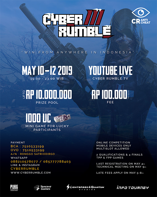 turnamen pubgm pubgmobile cyber rumble season 3 mei 2019 poster