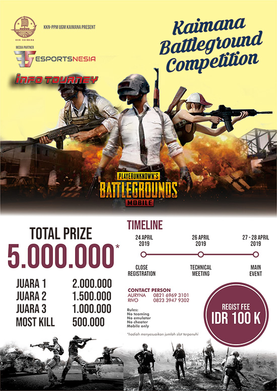 turnamen pubgm pubgmobile kaimana battleground competition april 2019 poster