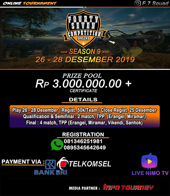 turnamen pubgm pubgmobile desember 2019 f7 squad season 9 poster