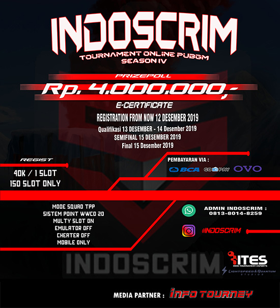 turnamen pubgm pubgmobile desember 2019 indoscrim season 4 poster