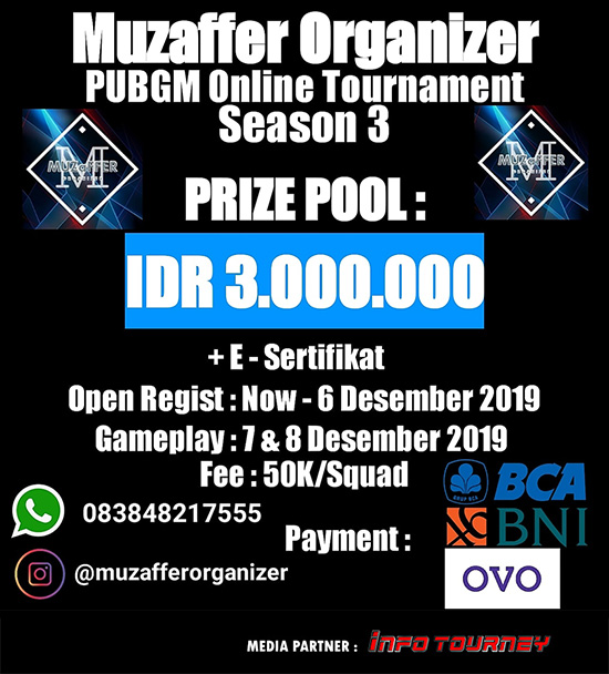 turnamen pubgm pubgmobile desember 2019 muzaffer organizer season 3 poster