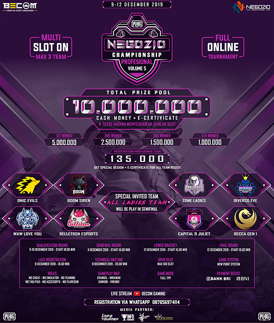turnamen pubgm pubgmobile desember 2019 negozio champ pro volume 5 poster