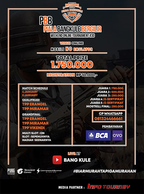 turnamen pubgm pubgmobile januari 2020 pbb season 30 poster