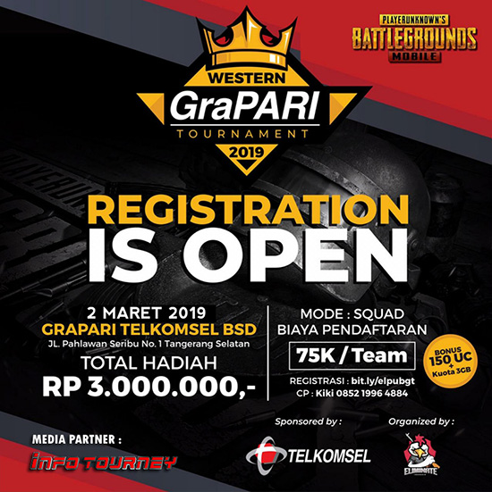 turnamen pubgm pubgmobile western grapari tournament maret 2019 poster