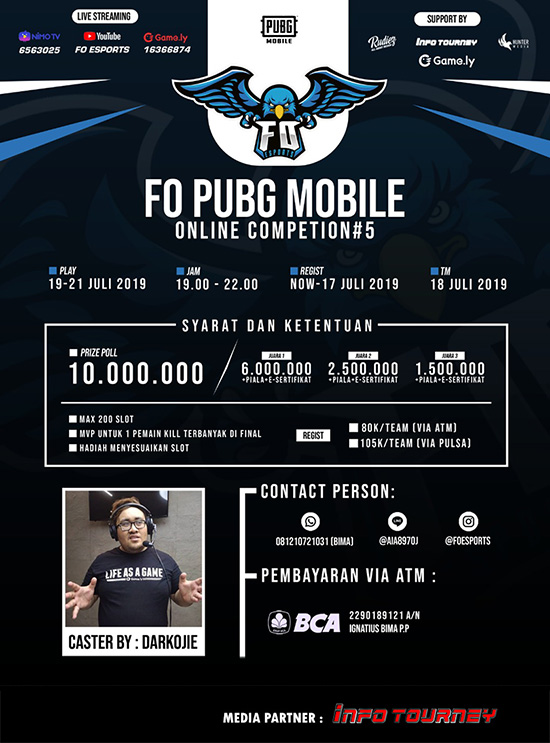 turnamen pubgm pubgmobile juli 2019 fo esports season 5 poster