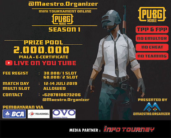 turnamen pubgm pubgmobile juli 2019 maestro organizer season 1 poster