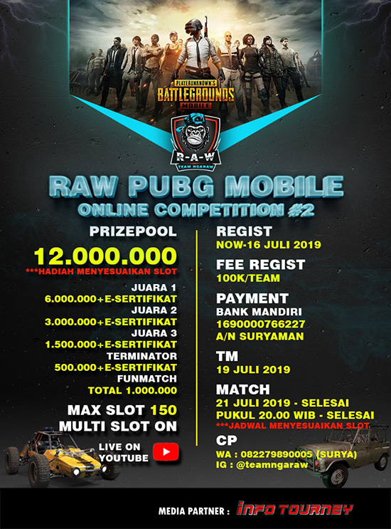 turnamen pubgm pubgmobile juli 2019 raw season 2 poster