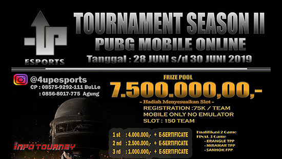turnamen pubgm pubgmobile juni 2019 4up esports season 2 logo