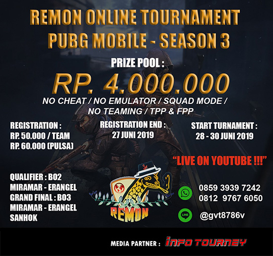 turnamen pubgm pubgmobile juni 2019 remon organizer season 3 poster