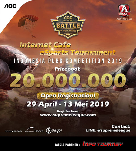 turnamen pubgm pubgmobile aoc indonesia competition 2019 mei 2019 poster