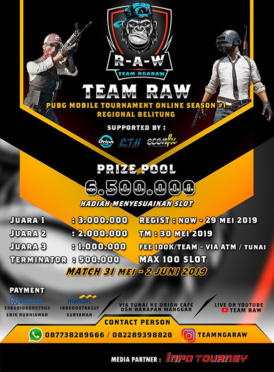 turnamen pubgm pubgmobile raw season 1 mei 2019 poster