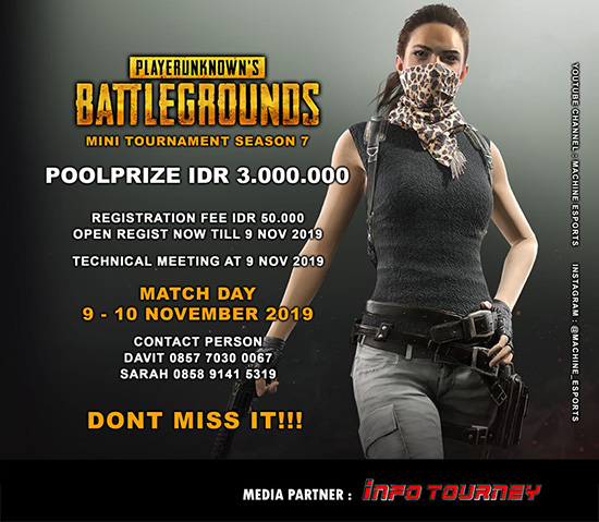 turnamen pubgm pubgmobile november 2019 machine esports season 7 1 poster