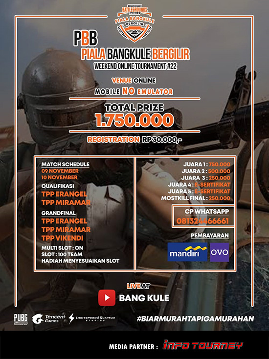 turnamen pubgm pubgmobile november 2019 pbb season 22 poster