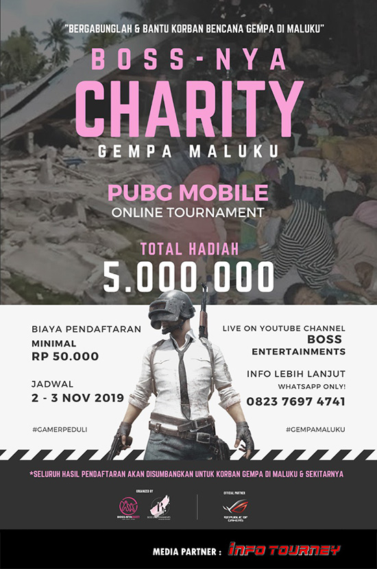 turnamen pubgm pubgmobile november 2019 bossnya charity poster