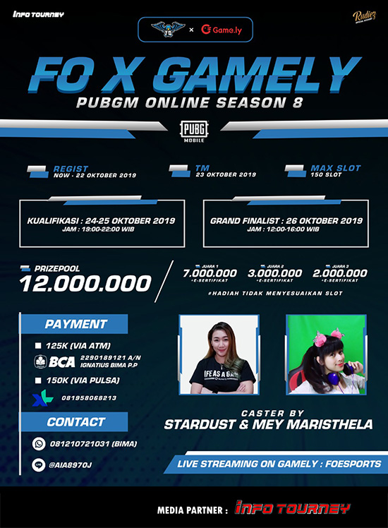 turnamen pubgm pubgmobile oktober 2019 fo x gamely season 8 poster