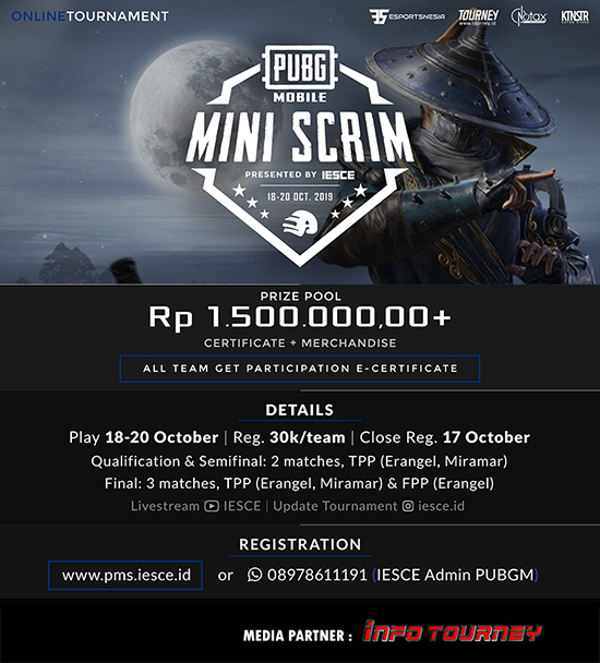 turnamen pubgm pubgmobile oktober 2019 mini scrim poster