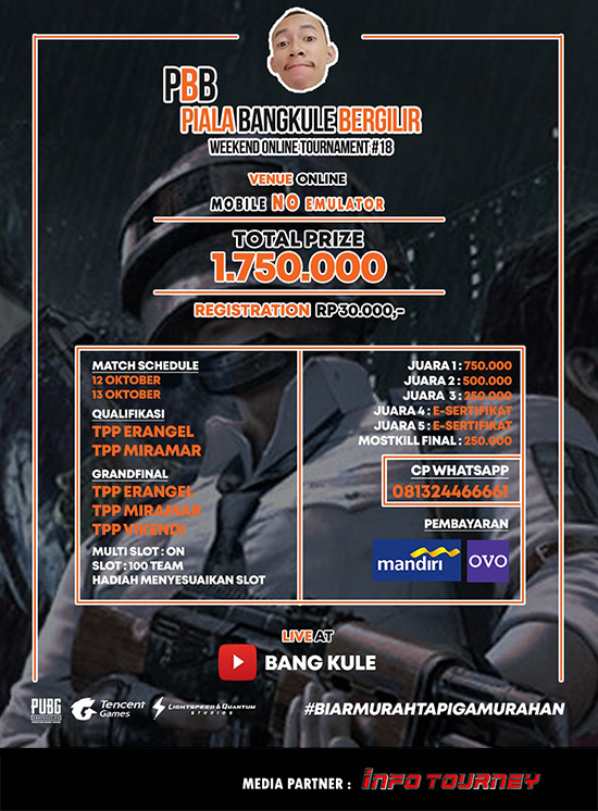 turnamen pubgm pubgmobile oktober 2019 pbb season 18 poster
