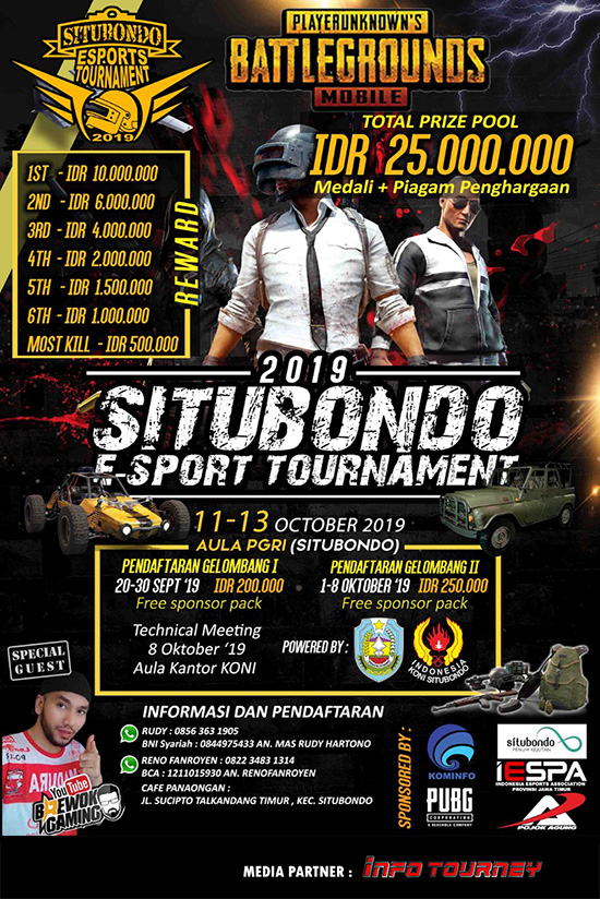 turnamen pubgm pubgmobile oktober 2019 situbondo esport 2019 poster