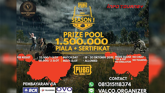 turnamen pubgm pubgmobile oktober 2019 valco organizer season 1 logo