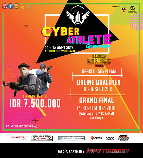 turnamen pubgm pubgmobile september 2019 cyber athlete championship poster