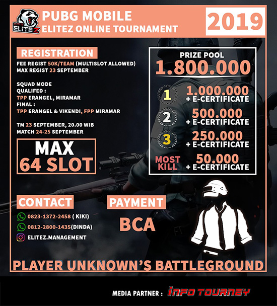 turnamen pubgm pubgmobile september 2019 elitez management s2 poster