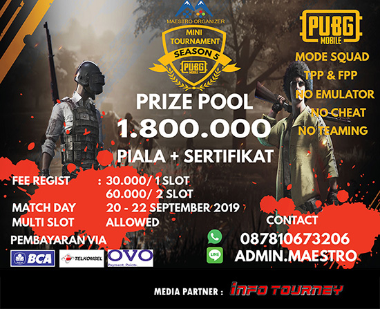 turnamen pubgm pubgmobile september 2019 maestro organizer season 5 poster