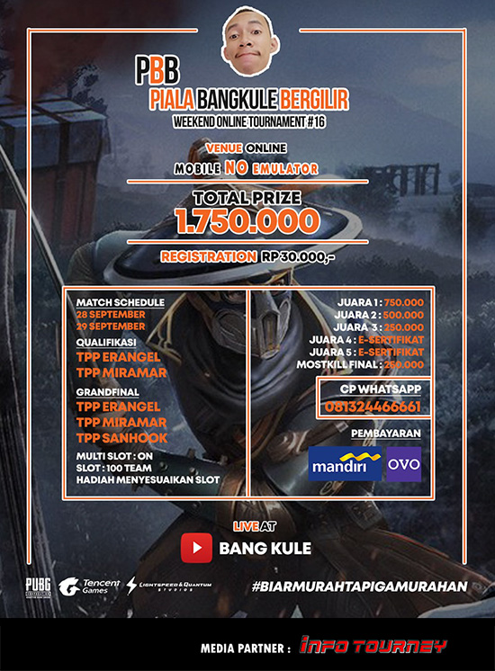 turnamen pubgm pubgmobile september 2019 pbb season 16 poster