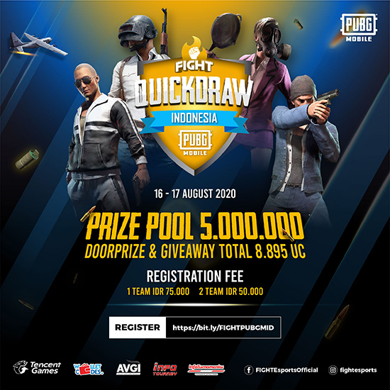 turnamen pubgm pubgmobile agustus 2020 fight quickdraw indonesia poster