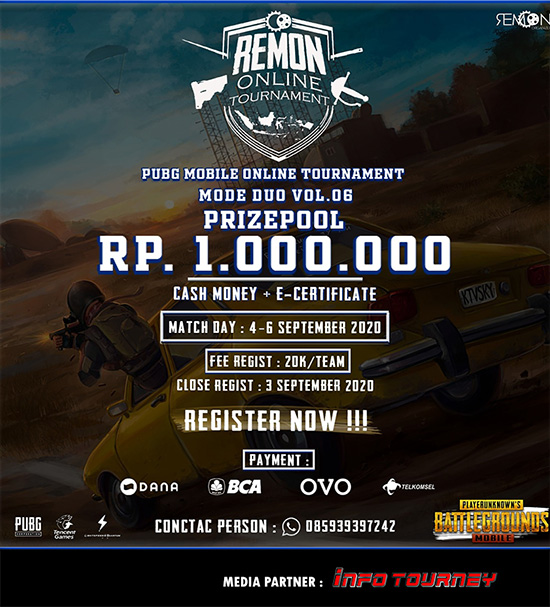 turnamen pubgm pubgmobile september 2020 remon duo season 6 poster