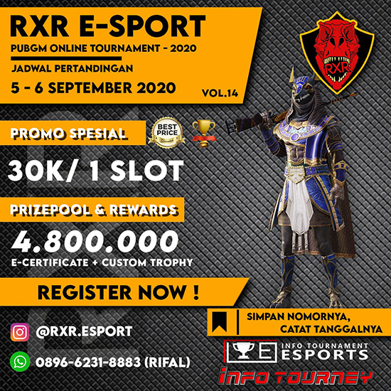 turnamen pubgm pubgmobile september 2020 rxr season 14 poster