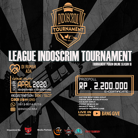 turnamen pubgm pubgmobile april 2020 indoscrim season 18 poster