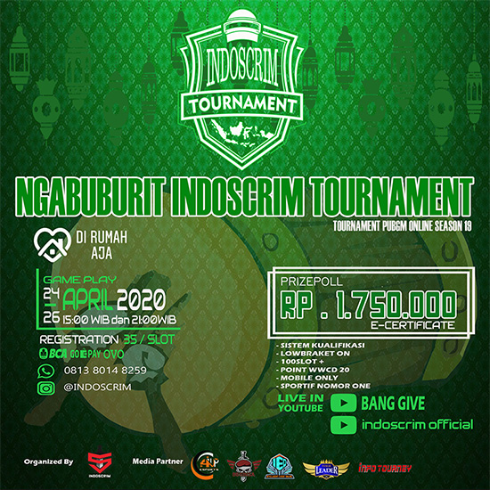 turnamen pubgm pubgmobile april 2020 indoscrim season 19 poster
