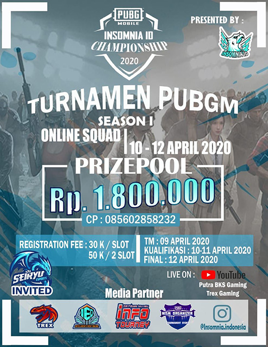 turnamen pubgm pubgmobile april 2020 insomnia id season 1 poster